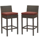 Conduit Bar Stool Outdoor Patio Wicker Rattan Set of 2