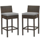 Conduit Bar Stool Outdoor Patio Wicker Rattan Set of 2