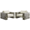 Manteo Rustic Coastal Outdoor Patio Sunbrella� Lounge Armchair Set of 2