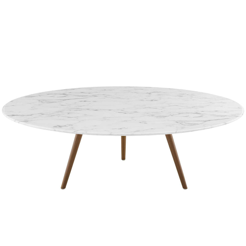 Lippa 47" Round Artificial Marble Coffee Table with Tripod Base