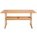 Hatteras 59" Rectangle Outdoor Patio Eucalyptus Wood Dining Table