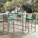 Conduit Bar Stool Outdoor Patio Wicker Rattan Set of 4
