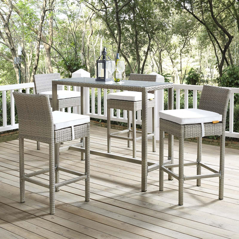 Conduit 5 Piece Outdoor Patio Wicker Rattan Set