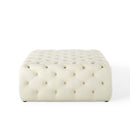 Amour Tufted Button Large Square Performance Velvet Ottoman