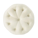 Amour Tufted Button Round Performance Velvet Ottoman
