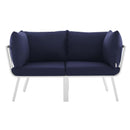 Riverside 2 Piece Outdoor Patio Aluminum Sectional Sofa Set