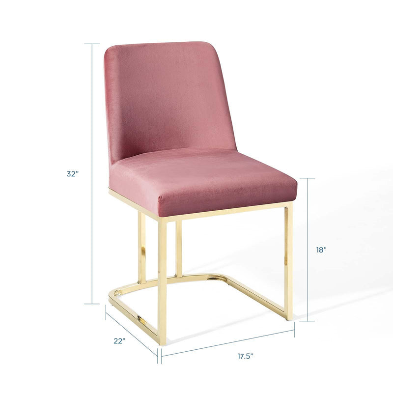 Amplify Sled Base Performance Velvet Dining Side Chair