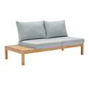 Freeport Karri Wood Outdoor Patio Loveseat with Left-Facing Side End Table