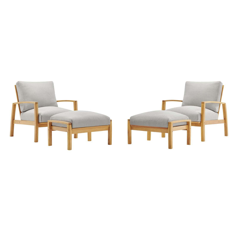 Orlean 4 Piece Outdoor Patio Eucalyptus Wood Set