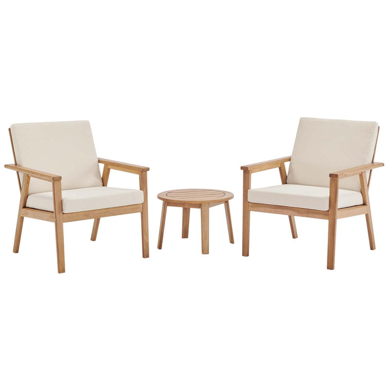 Vero 3 Piece Outdoor Patio Ash Wood Set