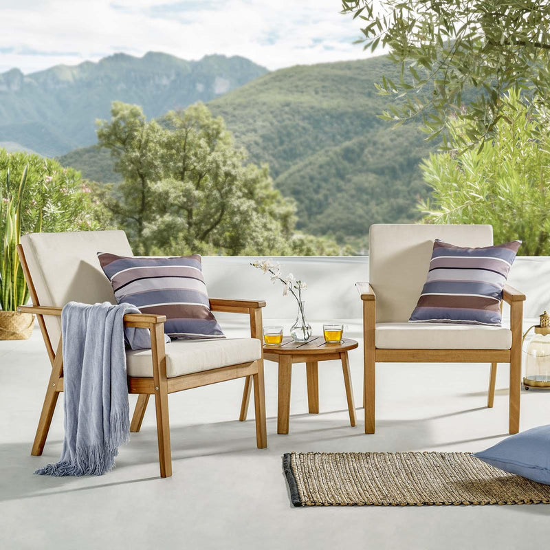 Vero 3 Piece Outdoor Patio Ash Wood Set