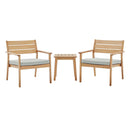 Breton 3 Piece Outdoor Patio Ash Wood Set