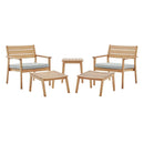 Breton 5 Piece Outdoor Patio Ash Wood Set