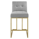 Privy Gold Stainless Steel Upholstered Fabric Counter Stool