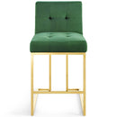 Privy Gold Stainless Steel Performance Velvet Counter Stool