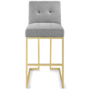 Privy Gold Stainless Steel Upholstered Fabric Bar Stool