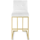 Privy Gold Stainless Steel Upholstered Fabric Bar Stool
