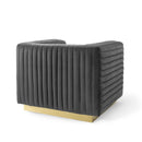 Charisma Channel Tufted Performance Velvet Accent Armchair