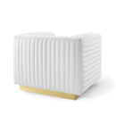 Charisma Channel Tufted Performance Velvet Accent Armchair