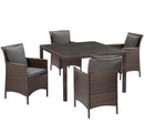 Conduit 5 Piece Outdoor Patio Wicker Rattan Set