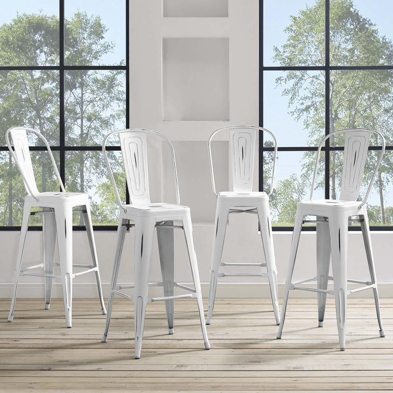 Promenade Bar Side Stool Metal Set of 4