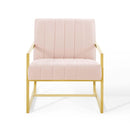 Inspire Channel Tufted Performance Velvet Armchair