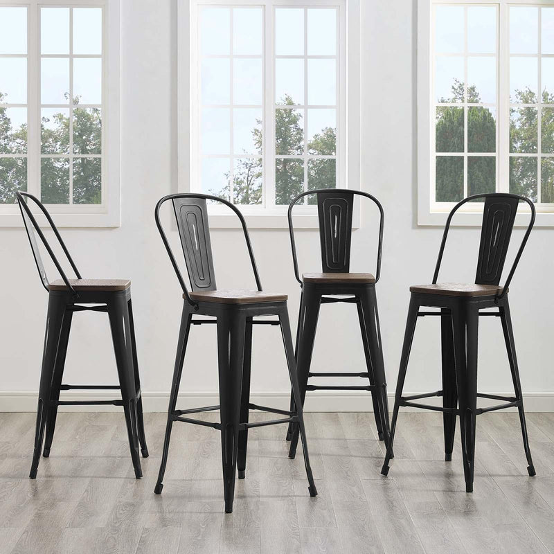 Promenade Bar Stool Metal Set of 4