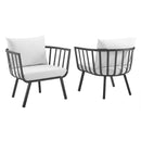 Riverside Outdoor Patio Aluminum Armchair Set of 2