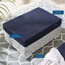 Conway Sunbrella� Outdoor Patio Wicker Rattan Ottoman