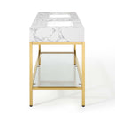 Kingsley 60" Gold Stainless Steel Bathroom Vanity