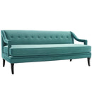 Concur Button Tufted Performance Velvet Sofa