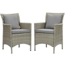 Conduit Outdoor Patio Wicker Rattan Dining Armchair Set of 2