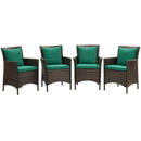 Conduit Outdoor Patio Wicker Rattan Dining Armchair Set of 4