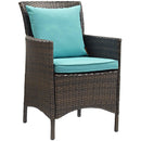 Conduit Outdoor Patio Wicker Rattan Dining Armchair Set of 4