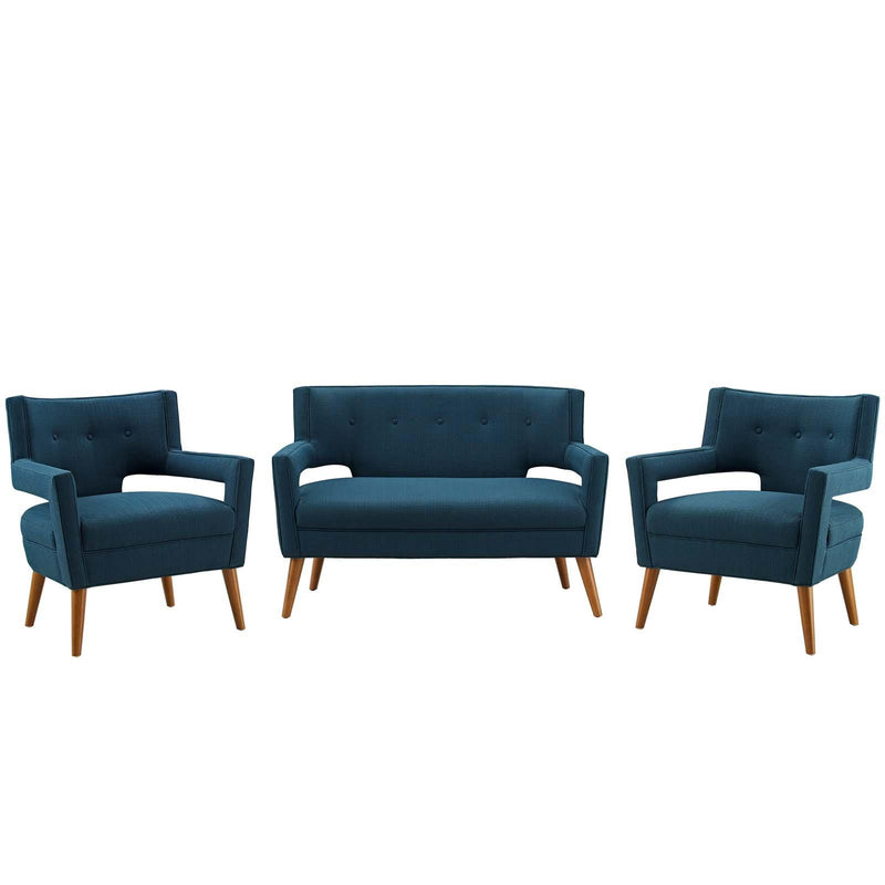 Sheer 3 Piece Upholstered Fabric Set