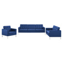 Loft Tufted Upholstered Faux Leather 3 Piece Set