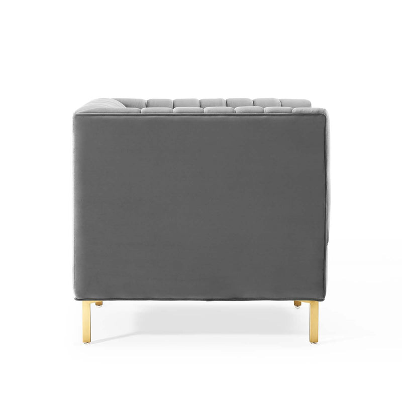 Shift Channel Tufted Performance Velvet Armchair