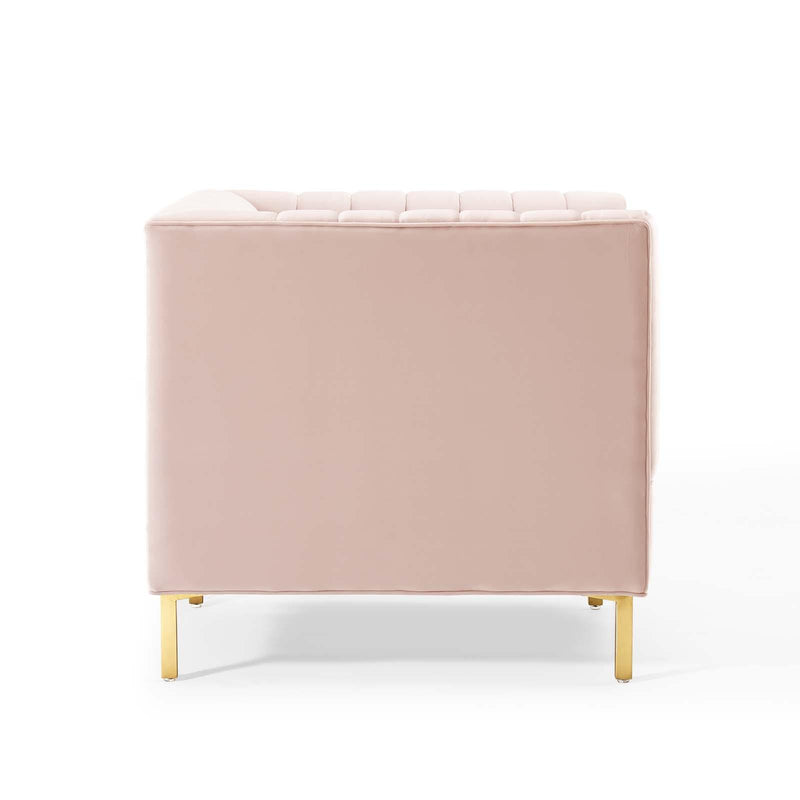 Shift Channel Tufted Performance Velvet Armchair