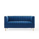 Shift Channel Tufted Performance Velvet Loveseat