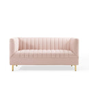 Shift Channel Tufted Performance Velvet Loveseat
