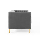 Shift Channel Tufted Performance Velvet Sofa