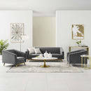 Valiant Vertical Channel Tufted Upholstered Performance Velvet 3 Piece Set