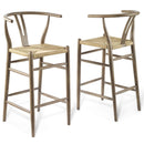 Amish Wood Bar Stool Set of 2