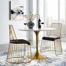 Rivulet Gold Stainless Steel Performance Velvet Dining Chair Set of 2