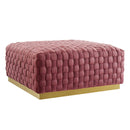 Florence Square Performance Velvet Ottoman