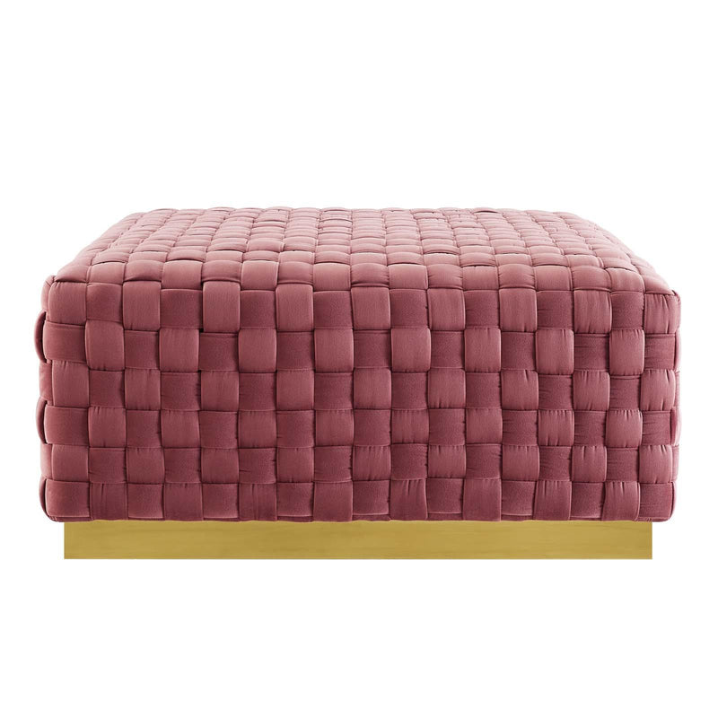 Florence Square Performance Velvet Ottoman