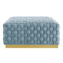 Florence Square Performance Velvet Ottoman