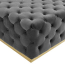 Ensconce Tufted Performance Velvet Square Ottoman