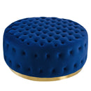 Ensconce Tufted Performance Velvet Round Ottoman