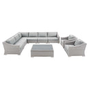 Conway Sunbrella� Outdoor Patio Wicker Rattan 9-Piece Sectional Sofa Set